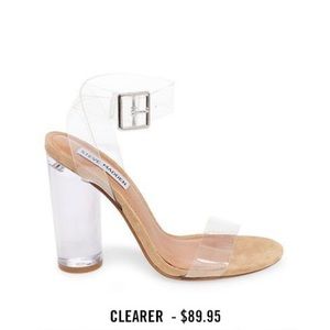Glass-like Clear Steve Madden Chunky Heel